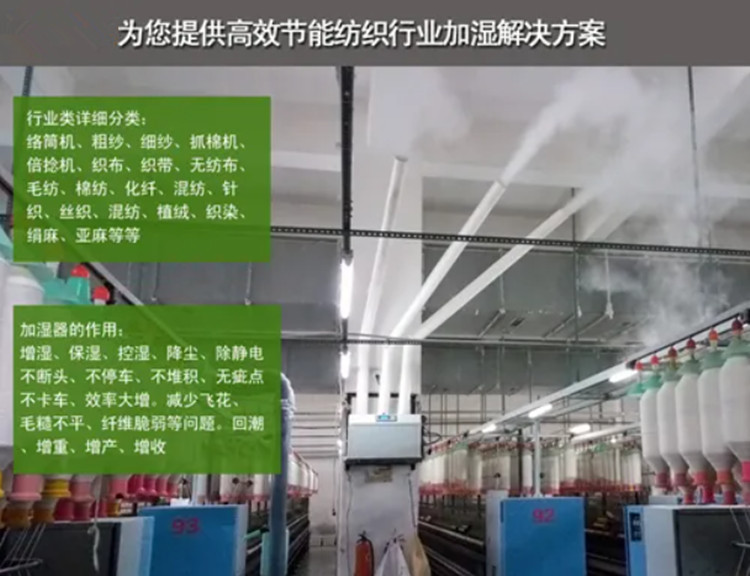 锦纶加湿器 化纤纺丝厂加湿机 纺织喷雾加湿器解决方案(图1)